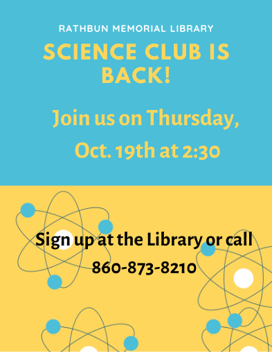 Science Club is back at the Rathbun Library